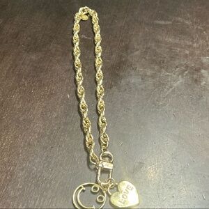 Chic Gold Necklace with Heart and Smile Charms by BB Lila